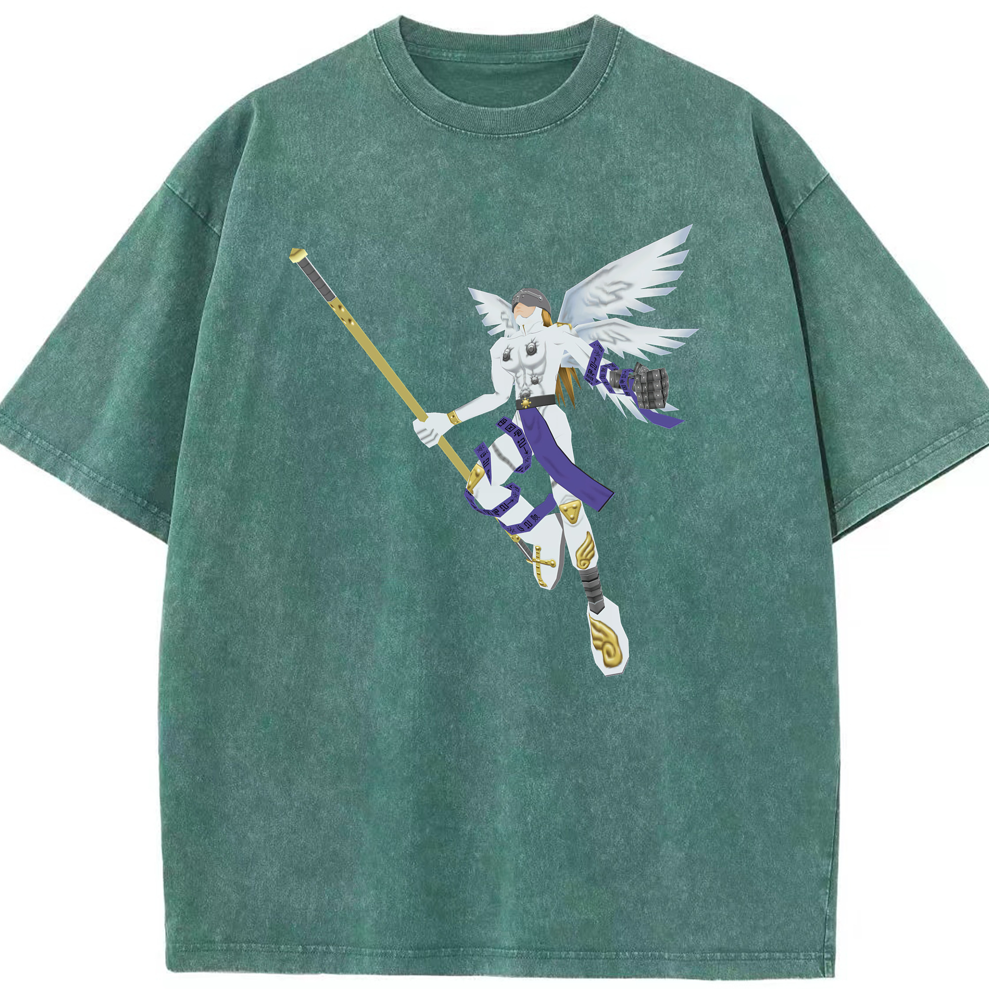 （画像用） Digimon デジタルモンスター/デジモン 綿100% ヴィンテージ風 半袖Tシャツ（フロントプリント）